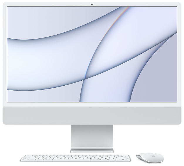 Apple iMac 24-inch (M1, vier poorten, 2021) - 8 GB - 512 GB - Zilver